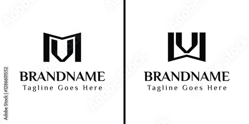 Letters MV and WV Monogram Logo, for business with MV VM WV VW initials
