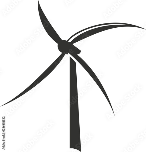 Silhouette of a wind turbine icon representing renewable energy.