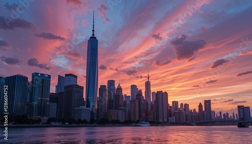 Manhattan sunset urban aesthetic