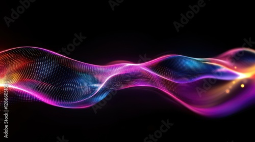 Abstract Colorful Wave Energy Flow Digital Art