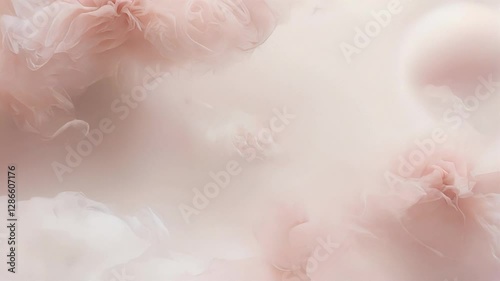 Slow motion abstract smoky background texture of soft pastel colors. Delicate fluffy swirls of peach create an airy, mesmerizing atmosphere with smooth transitions