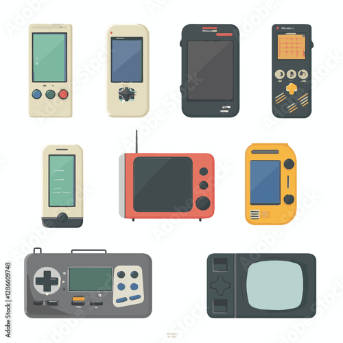 gadget, device, technology, background, modern, digital, vector, 3d, illustration, phone, electronic, mobile, headphones, wireless, equipment, headphone, headset, computer, design, object, hardware, s