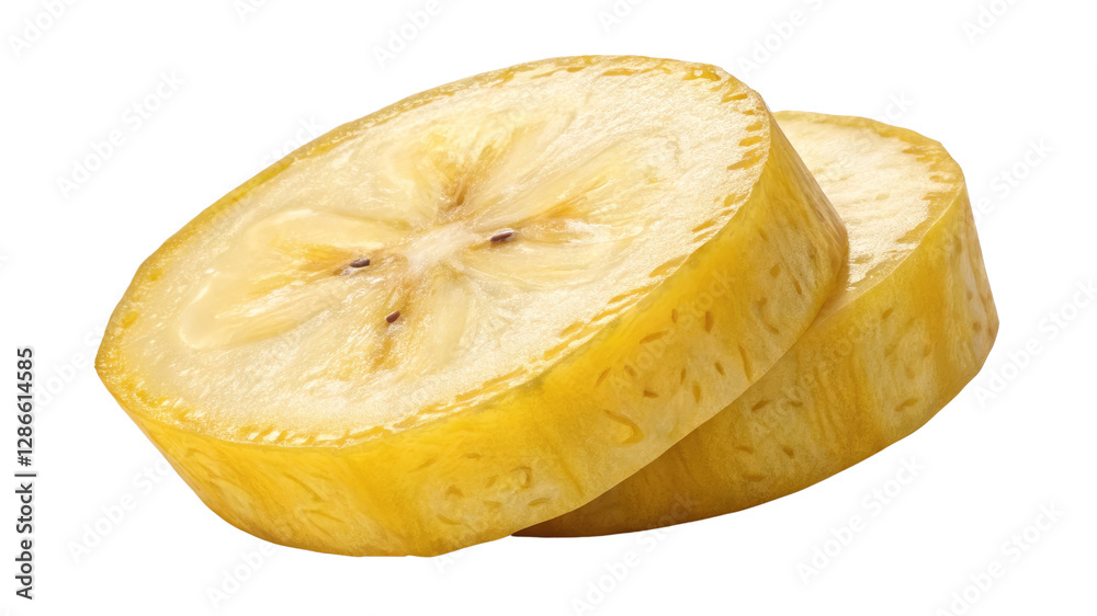 Two Slices of Banana, Close-up, Isolated on Transparent Background, Fruit, Food Photography, banana, fruit slice, food Two Slices of Banana, Close-up, Isolated on Transparent Background, Fruit, Food Photography, banana, fruit slice, food
