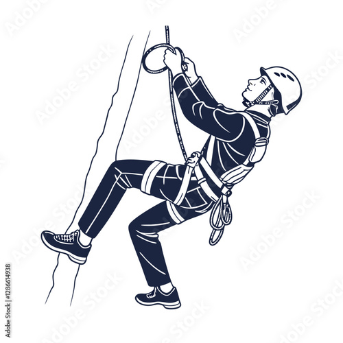 Rockclimbing vector illustration isolated on a white background