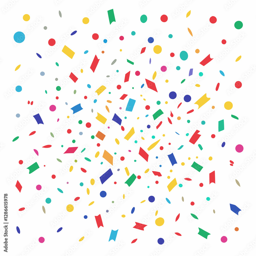 Colorful confetti explosion on white background. (14) Colorful confetti explosion on white background. (14)