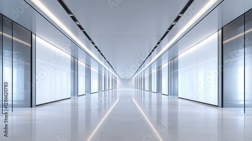 Wallpaper Mural Modern corridor with sleek glass design. Torontodigital.ca