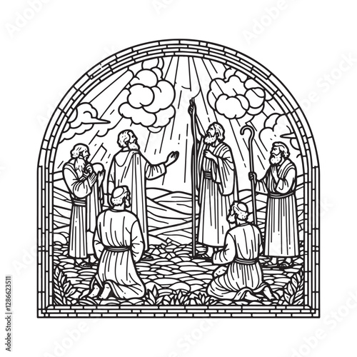 Elijah's Confrontation, A Mosaic Depiction of Kings 18 Challenge Scene