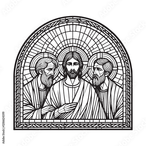 John Chapter 3 Depicting Jesus Conversation with Nicodemus Mosaic Style