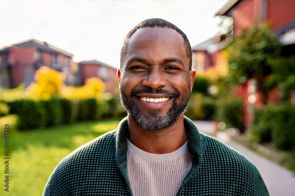 portrait of a man in a residential area
