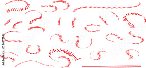 Baseball Stitches icon vector set. Baseball illustration sign collection.