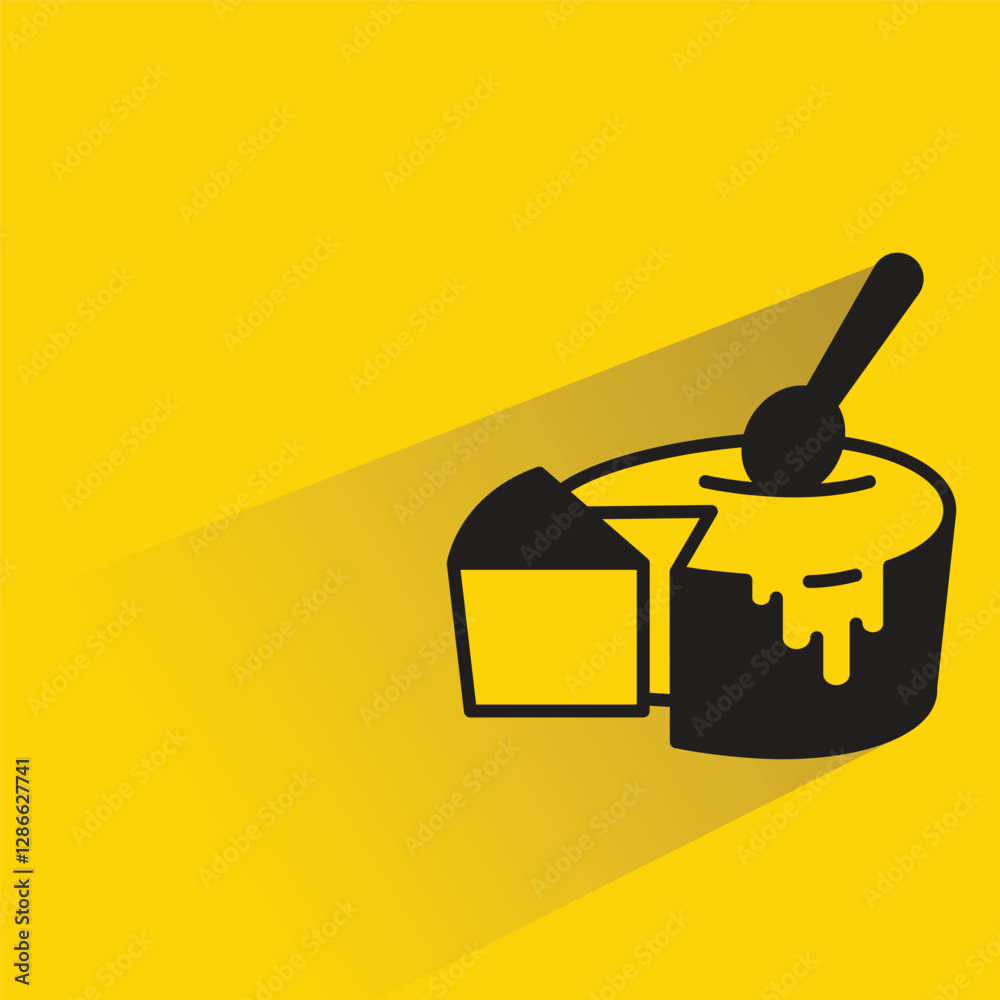 cake icon with drop shadow on yellow background cake icon with drop shadow on yellow background