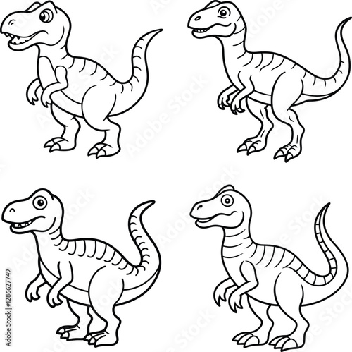 dinosaur vector illustration Line art coloring page