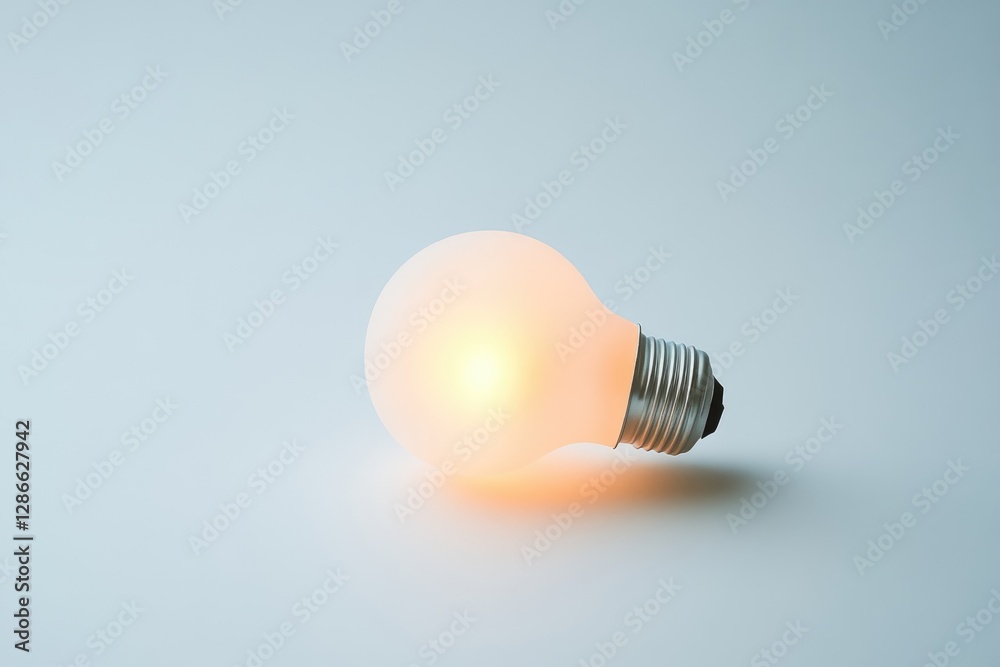 A glowing light bulb rests on a light blue surface, symbolizing ideas and innovation. A glowing light bulb rests on a light blue surface, symbolizing ideas and innovation.