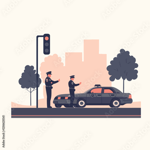 Police Officers Directing Traffic