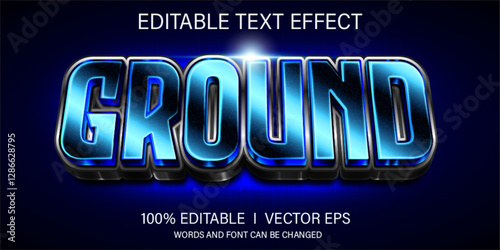  ground 3d vector text effect with modern style design
