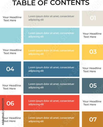 Table of content template a4 page print business profile annual report brochure catalog corporate Landscape Layout Portfolio Abstract Presentation leaflet Webpage Creative PowerPoints magazine