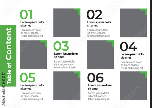 Table of content template a4 page print business profile annual report brochure catalog corporate Landscape Layout Portfolio Abstract Presentation leaflet Webpage Creative PowerPoints magazine