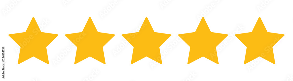 Customer review with five metallic golden stars in speech bubble. rating review flat icon. Five stars icon Vector. Five stars customer product rating review flat icon. Customer experience vector icon. Customer review with five metallic golden stars in speech bubble. rating review flat icon. Five stars icon Vector. Five stars customer product rating review flat icon. Customer experience vector icon.