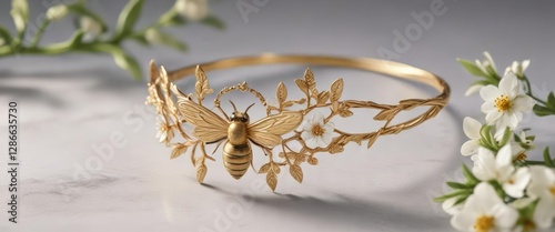 Willow jewelry featuring bee and flower motif in delicate design, fancy, costume jewelry, plant-loving, nature-inspired
