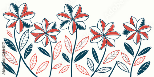 Design a cubist-style floral pattern with sharp angles and fragmented petal structures.