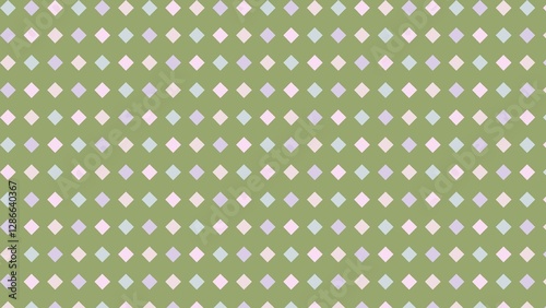 Pastel Diamond Pattern on Olive Green