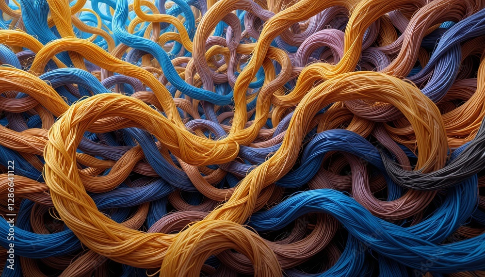 Colorful abstract art fiber patterns from above Colorful abstract art fiber patterns from above