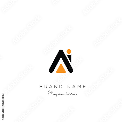 AI Logo Design, Futuristic, Modern, and High-Tech Branding for Letters A and I. Creative, Minimal Design.