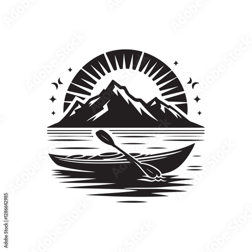 Kayak silhouette design Vector (5).eps