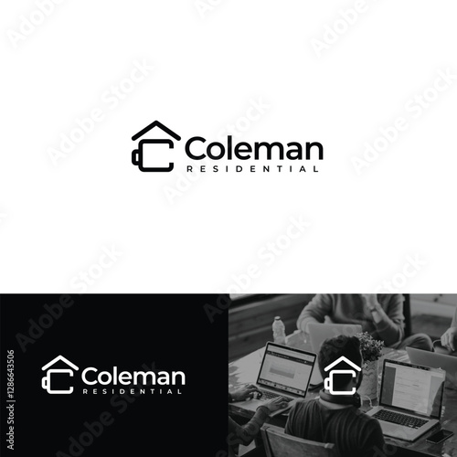 Simple home coffee shop or cafe logo