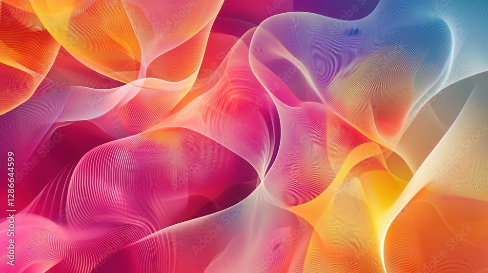 Obraz premium An energetic digital design featuring abstract waves in bold, colorful gradients, perfect for modern and futuristic visuals.