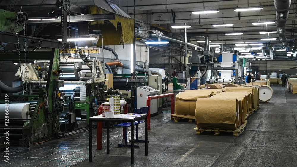 Naklejka premium Flexo press for printing label