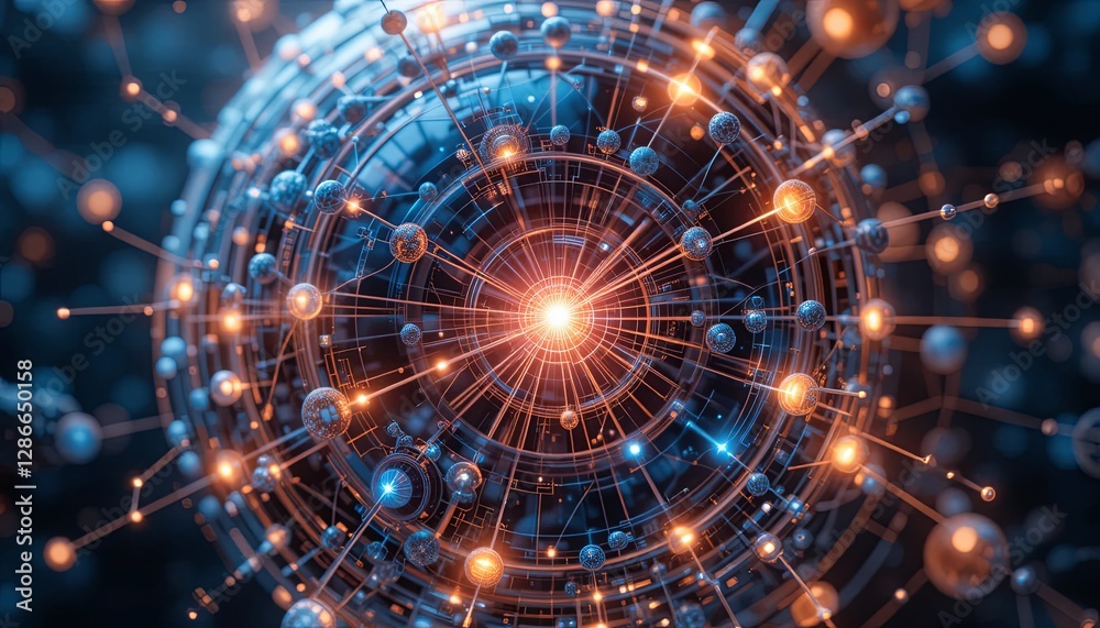 Obraz premium Cosmic energy burst digital universe abstract art sci-fi environment centered view gigapixel cgi