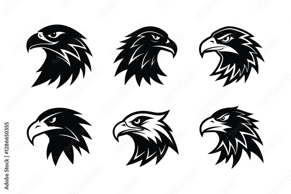 Fototapeta premium Set of Eagle head icon .Eagle-vector, art,