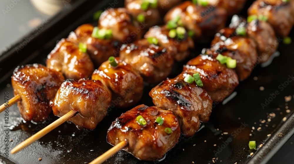 The temptation of Japanese grilled meat skewers The temptation of Japanese grilled meat skewers