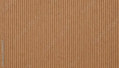 Striped Corrugated Cardboard Texture – Kraft Brown Paperboard Carton Background Image