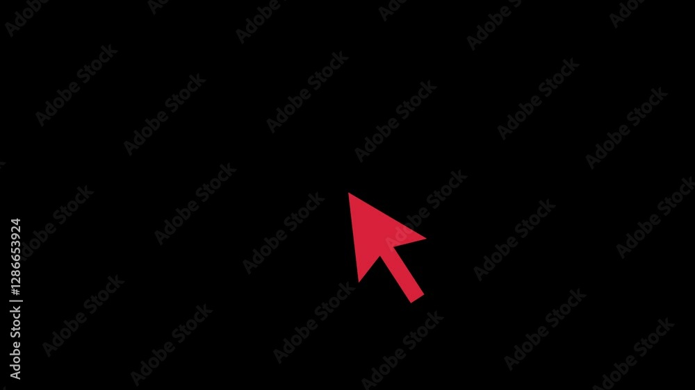 Mouse cursor pointer arrow clicking icon animation on black background Mouse cursor pointer arrow clicking icon animation on black background