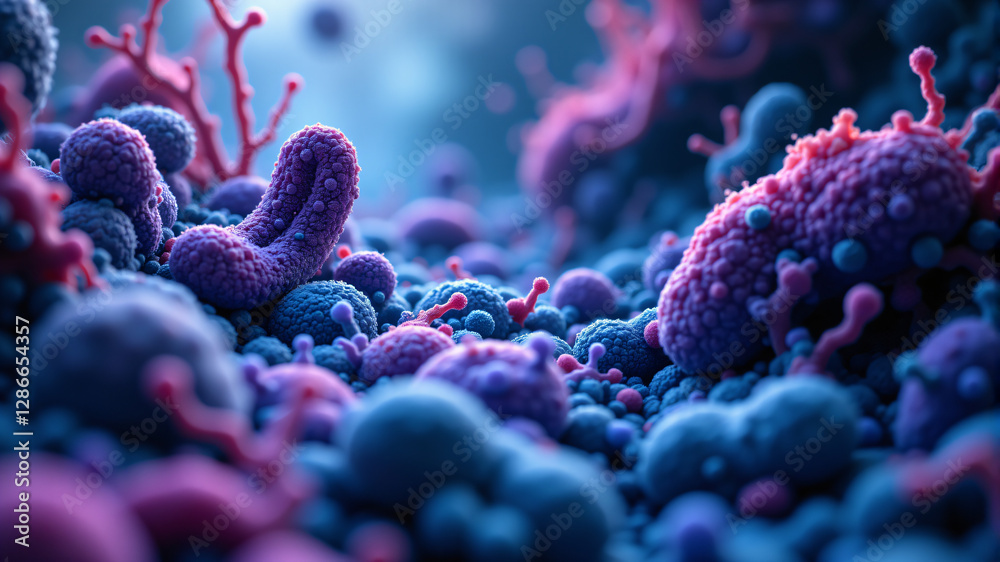 Fototapeta premium Exploring the Microbial World A Visual Journey