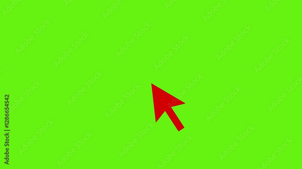 Mouse cursor pointer arrow clicking icon animation on green screen background Mouse cursor pointer arrow clicking icon animation on green screen background