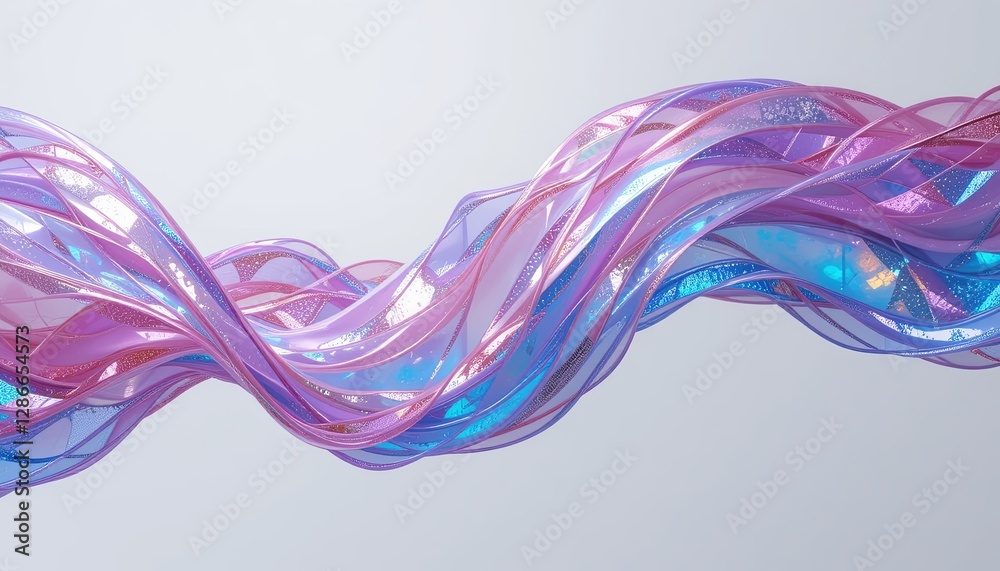 Fototapeta premium Flowing pink and blue waves abstract art digital graphics studio close-up fluid dynamics