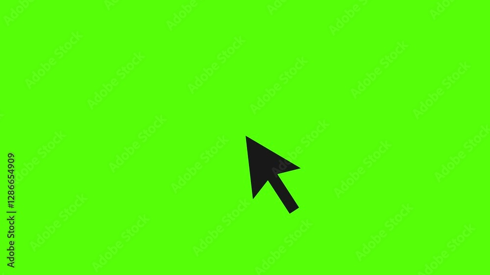 Mouse cursor pointer arrow clicking icon animation on green screen background Mouse cursor pointer arrow clicking icon animation on green screen background