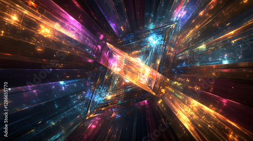 Colorful abstract background featuring dynamic lines and shapes in vibrant hues for creative design and art