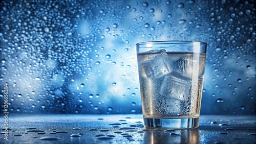 Glass filled with cold refreshing drink photo