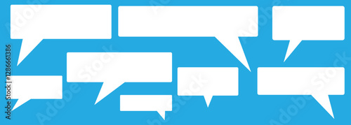 Message comments chat box. Collection of speech bubbles, text boxes and conversation chats in comics. Vektor set of speech bubbles. Minimal Set of Chat Bubble Line Icons.