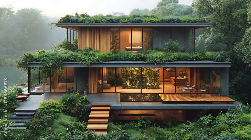 Futuristic energy efficient home high resolution HD Photo Futuristic energy efficient home high resolution HD Photo