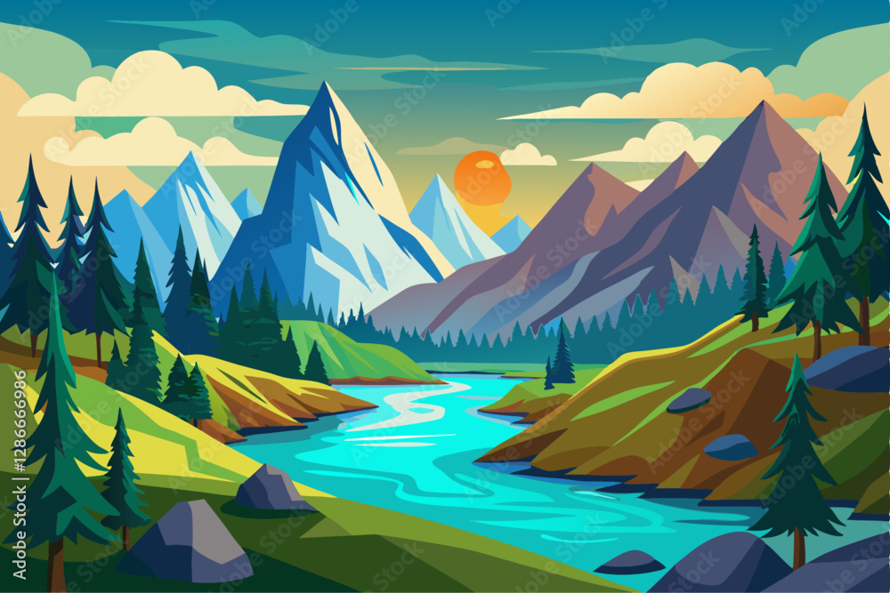Mountain with forest Mountain with forest