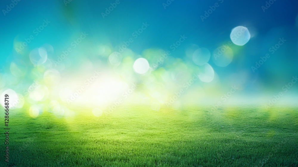 Summer background blends green to blue, with light spots, sunlight . The calm atmosphere features soft grass, creating a peaceful outdoor scene. Summer background blends green to blue, with light spots, sunlight . The calm atmosphere features soft grass, creating a peaceful outdoor scene.