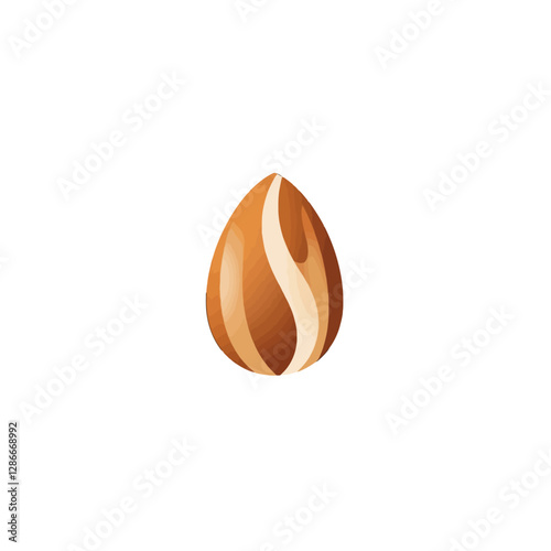 Illustration of a Stylish Almond Seed Symbol with Minimalist Design