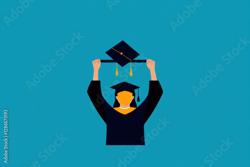 What you think you become, A student visualizing graduation, featuring high-fidelity image enhancement technology.