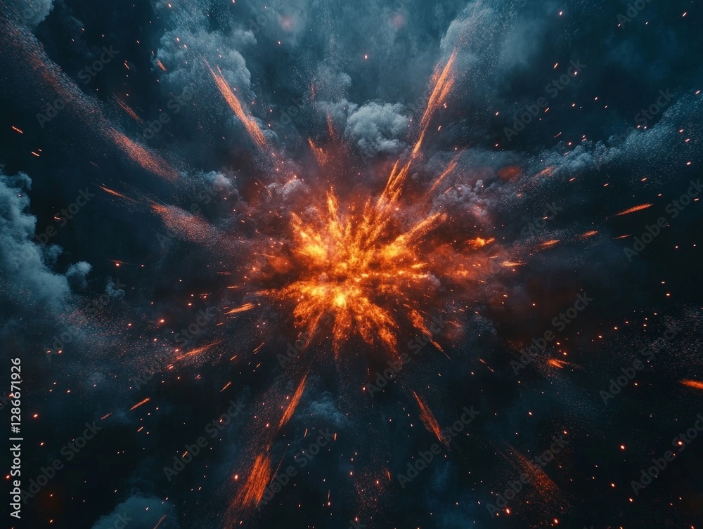 custom made wallpaper toronto digitalExplosive Fireball Erupting in Dramatic Orange and Red Colors
