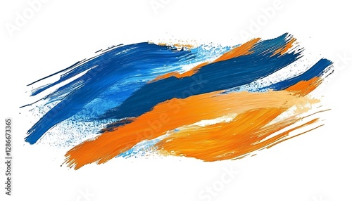 Wallpaper Mural Abstract art with bold blue and orange brush strokes, designed for dynamic presentations, website backgrounds, or as trendy wall decorations." Torontodigital.ca